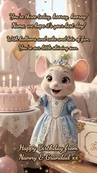Personalised Storybook Mouse Animated Greeting Card