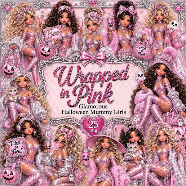 Wrapped in Pink Halloween Mummy Glam