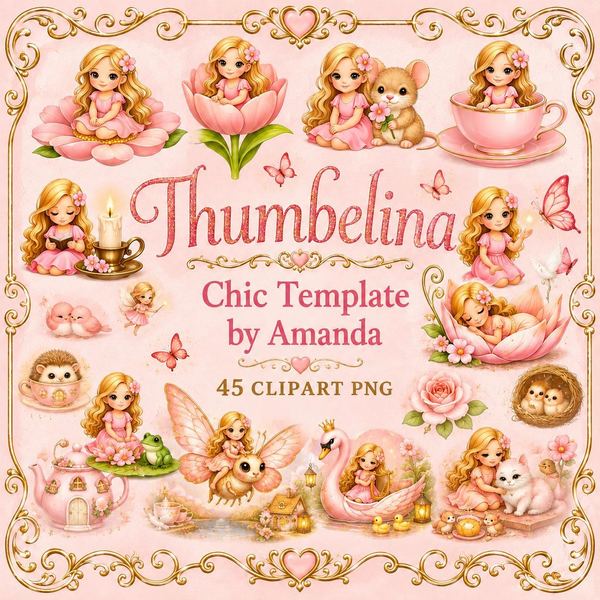 Thumbelina Fairycore Clipart Bundle