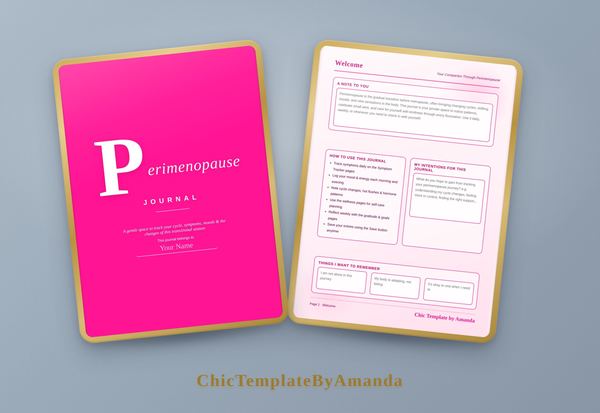 Peri-Menopause Journal App (Web) Tracker with Hyperlink 16 pages