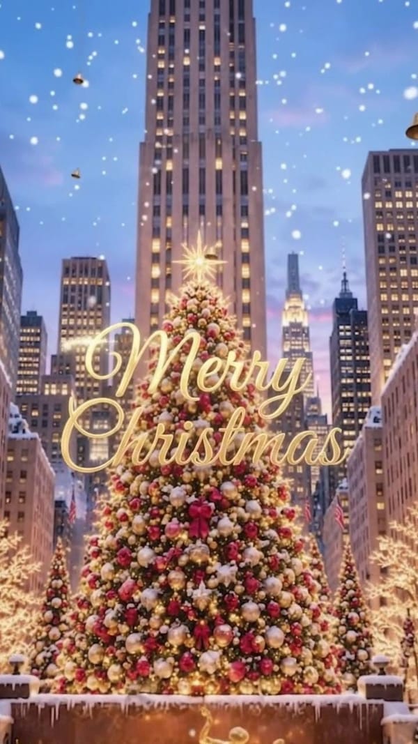 Personalised New York Christmas Card — preview