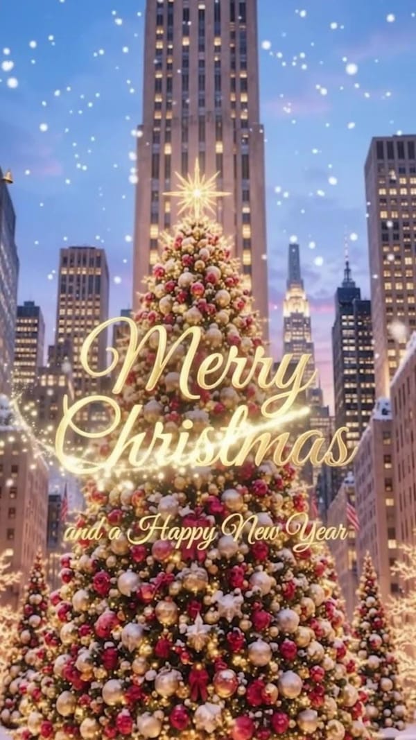 Personalised New York Christmas Card — preview