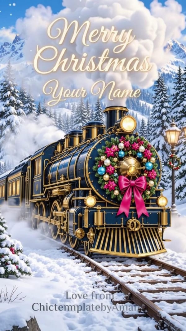 Personalised Christmas Train Card — preview