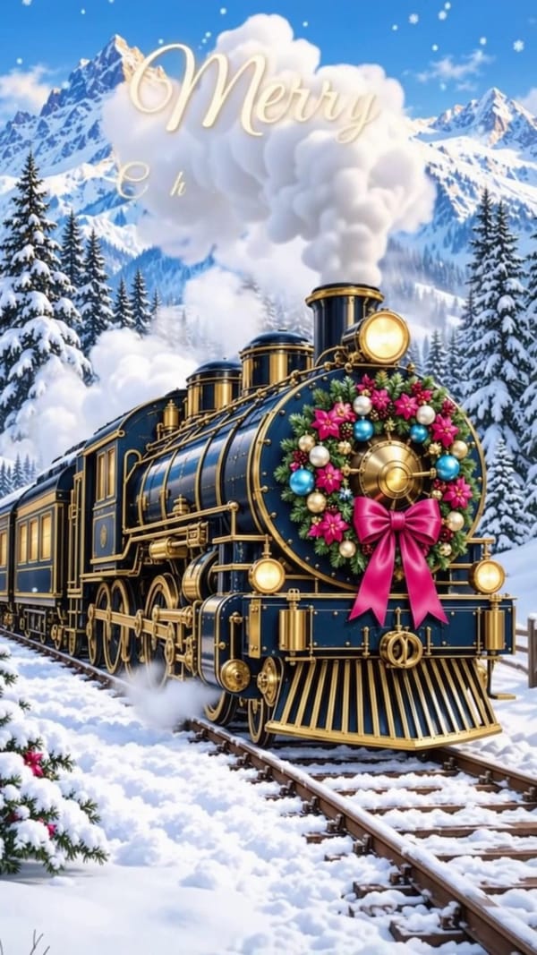 Personalised Christmas Train Card — preview