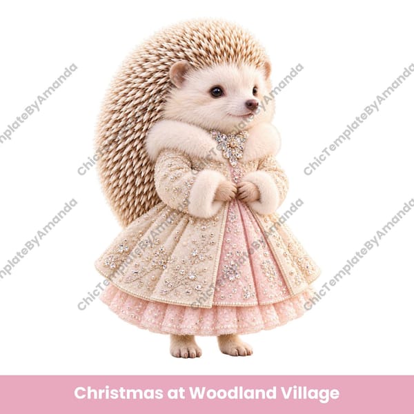 Christmas at Woodland Village Clipart — preview