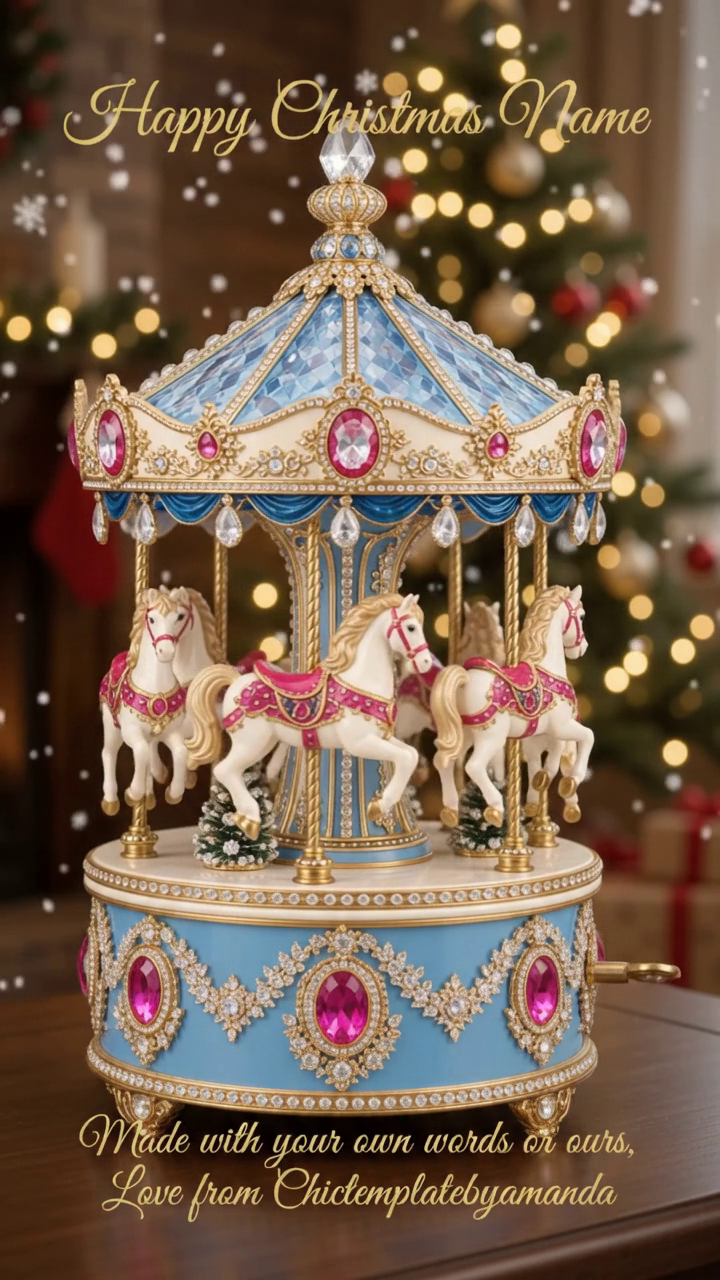 Personalised Christmas Carousel Card — preview