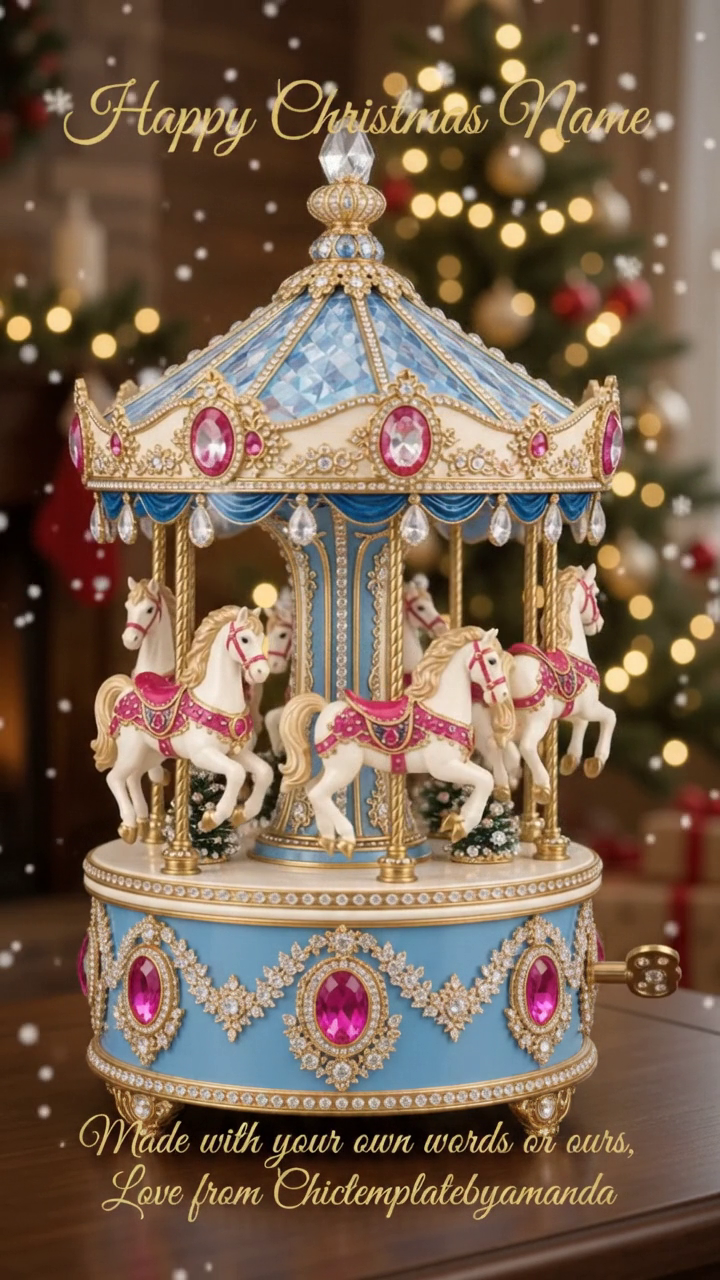 Personalised Christmas Carousel Card — preview